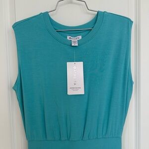 Athleta Santorini Cinch Dress in Gulf Green